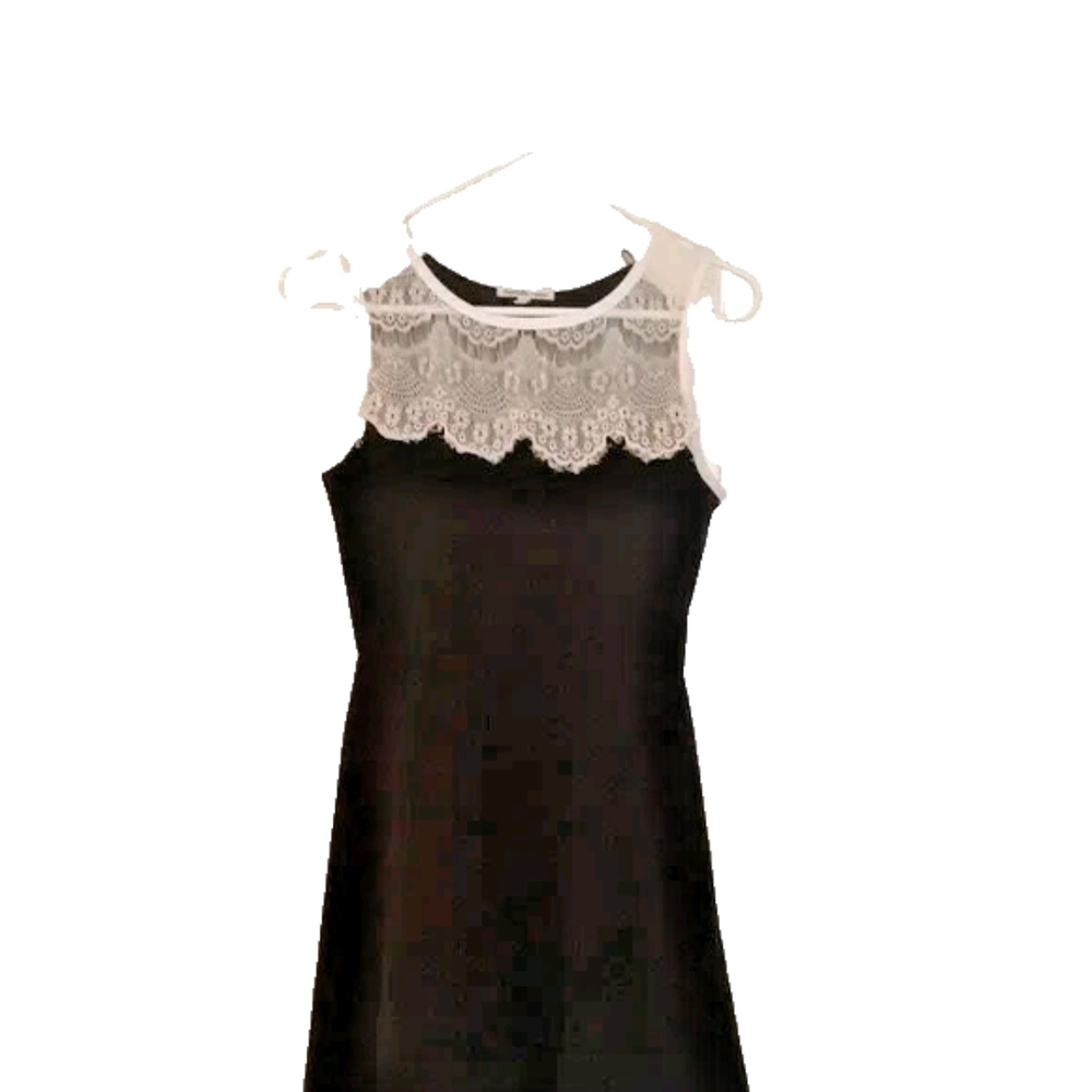 Charlotte Russe Black Dress with White Lace Overlay